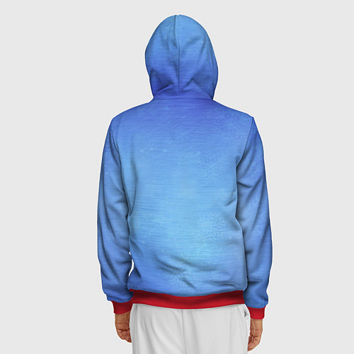 Мужская толстовка на молнии Гига Санта Чад / 3D-Красный – фото 4