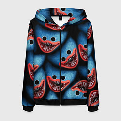 Толстовка 3D на молнии мужская POPPY PLAYTIME ХАГИ ВАГИ ЛИЦО МОНСТРА, цвет: 3D-черный