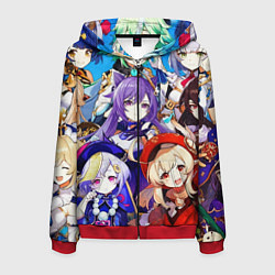 Толстовка 3D на молнии мужская ГЕРОИ ИГРЫ GENSHIN IMPACT, цвет: 3D-красный