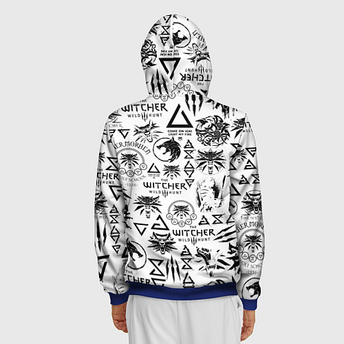 Мужская толстовка на молнии THE WITCHER LOGOBOMBING ЧЁРНО БЕЛЫЙ ВЕДЬМАК ПАТТЕР / 3D-Синий – фото 4