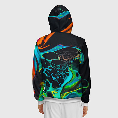 Мужская толстовка на молнии Огни большого города / 3D-Белый – фото 4