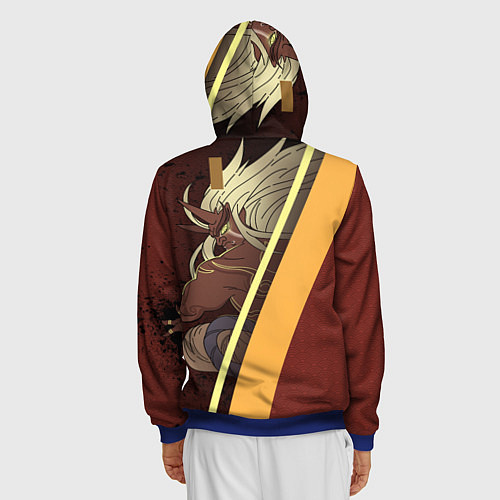 Мужская толстовка на молнии ДЕМОН АРАТАКИ ИТТО / 3D-Синий – фото 4