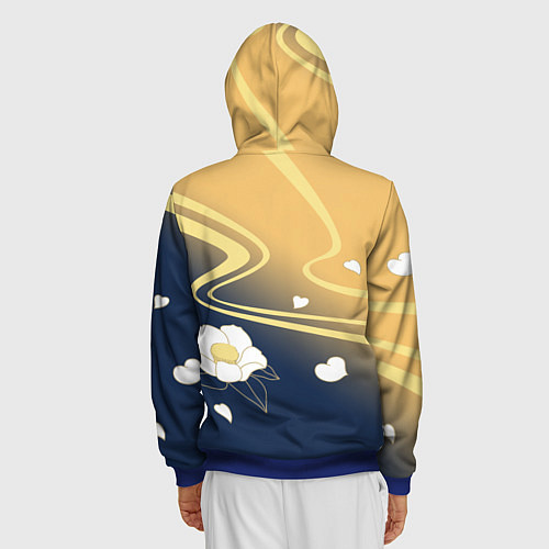 Мужская толстовка на молнии КОСТЮМ АЯКИ КАМИСАТО / 3D-Синий – фото 4