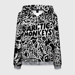 Толстовка 3D на молнии мужская Arctic monkeys Pattern, цвет: 3D-меланж