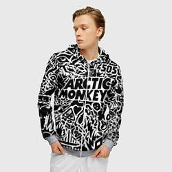 Толстовка 3D на молнии мужская Arctic monkeys Pattern, цвет: 3D-меланж — фото 2