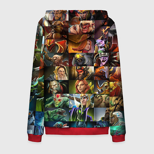 Мужская толстовка на молнии HEROES DOTA 2 ПЕРСОНАЖИ ДОТА 2 / 3D-Красный – фото 2
