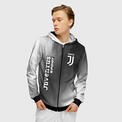 Толстовка 3D на молнии мужская ЮВЕНТУС Juventus Sport Абстракция, цвет: 3D-черный — фото 2