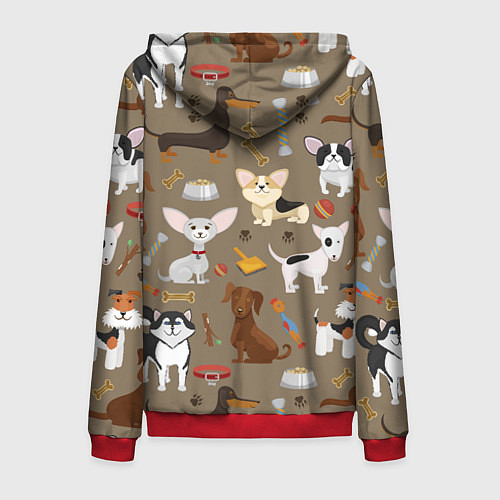 Мужская толстовка на молнии У меня есть собака / 3D-Красный – фото 2