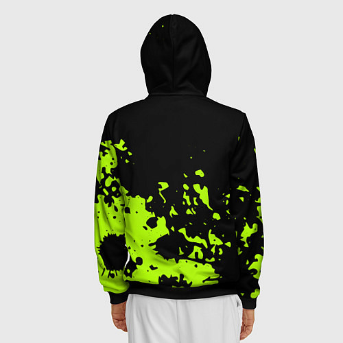 Мужская толстовка на молнии Monster Energy green / 3D-Черный – фото 4