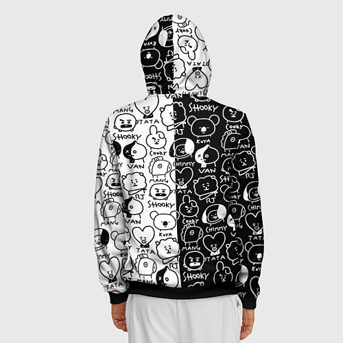 Мужская толстовка на молнии Permission To Dance SPLIT BT21 / 3D-Черный – фото 4