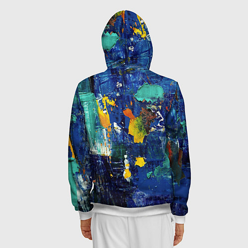 Мужская толстовка на молнии КРАСКА PAINT / 3D-Белый – фото 4