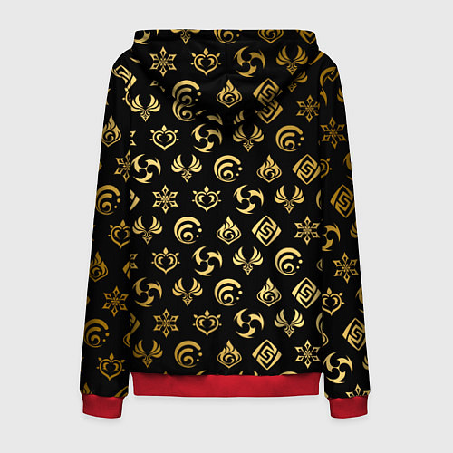 Мужская толстовка на молнии GOLDEN GENSHIN IMPACT PATTERN ЗОЛОТО ГЕНШИН ИМПАКТ / 3D-Красный – фото 2