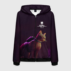 Толстовка 3D на молнии мужская Stray: Wandering Cat, цвет: 3D-черный
