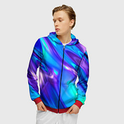 Толстовка 3D на молнии мужская Neon Holographic, цвет: 3D-красный — фото 2