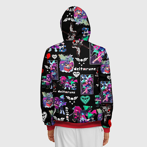 Мужская толстовка на молнии DELTARUNE PATTERN ART ГЕРОИ ДЕЛЬТАРУН / 3D-Красный – фото 4