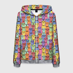 Толстовка 3D на молнии мужская Красочные Сурикаты, цвет: 3D-меланж