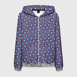 Толстовка 3D на молнии мужская Глаза от сглаза паттерн крупно, цвет: 3D-меланж