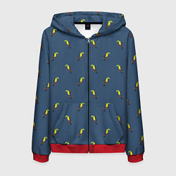 Мужская толстовка на молнии Тукан паттерн