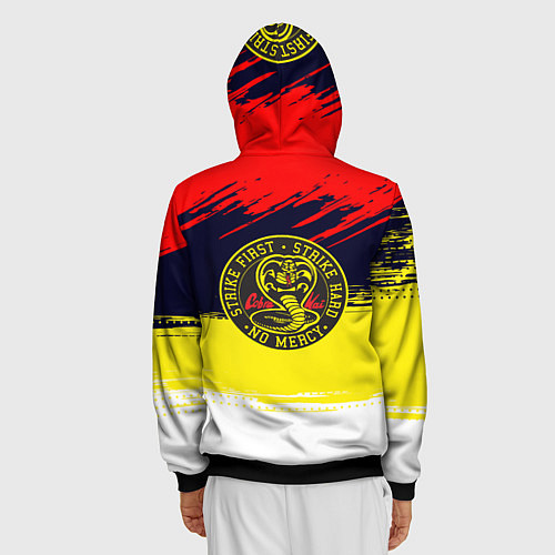 Мужская толстовка на молнии Кобра кай Cobra Kai спина / 3D-Черный – фото 4