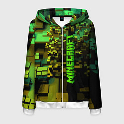 Толстовка 3D на молнии мужская Minecraft, pattern 2022, цвет: 3D-белый