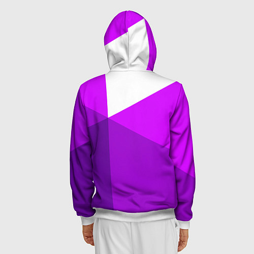 Мужская толстовка на молнии Bubble Kvass fish emblem / 3D-Белый – фото 4