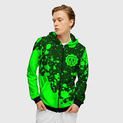 Толстовка 3D на молнии мужская БАБЛ КВАС Краски, цвет: 3D-черный — фото 2