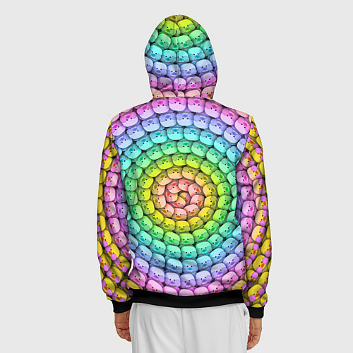 Мужская толстовка на молнии Psychedelic Lalafanfan / 3D-Черный – фото 4