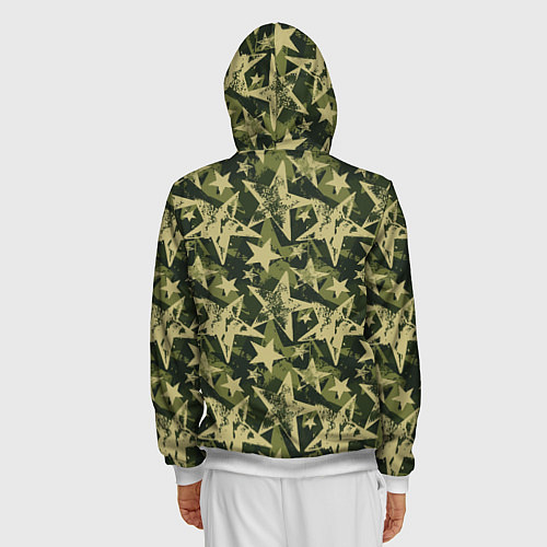 Мужская толстовка на молнии Star camouflage / 3D-Белый – фото 4