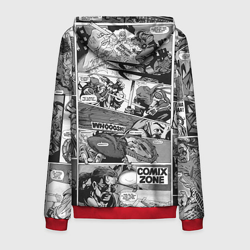 Мужская толстовка на молнии Gray comix / 3D-Красный – фото 2