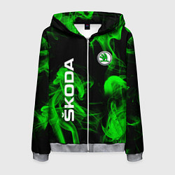 Мужская толстовка на молнии Skoda: Green Smoke