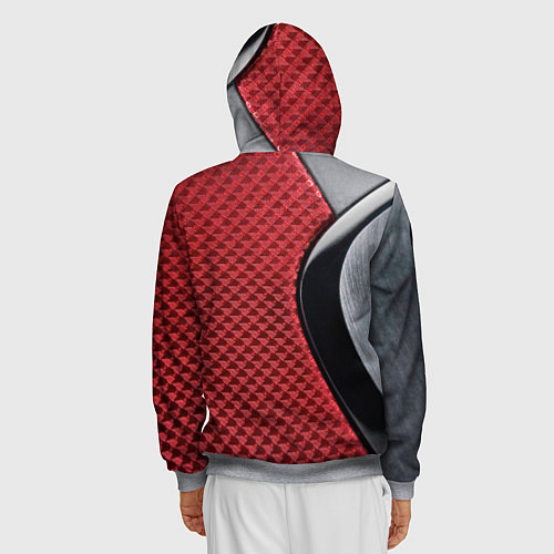 Мужская толстовка на молнии Peugeot texture / 3D-Меланж – фото 4