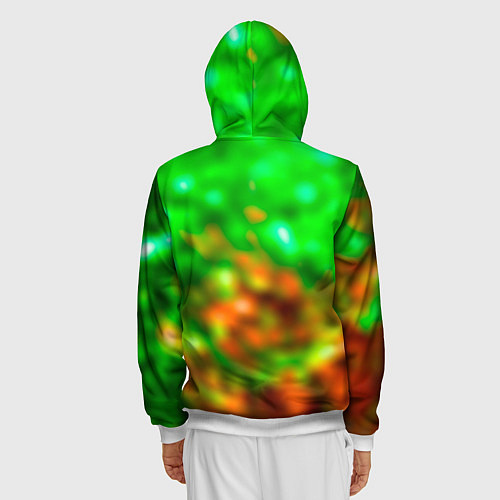 Мужская толстовка на молнии Plants vs Zombies горохострел и зомби / 3D-Белый – фото 4