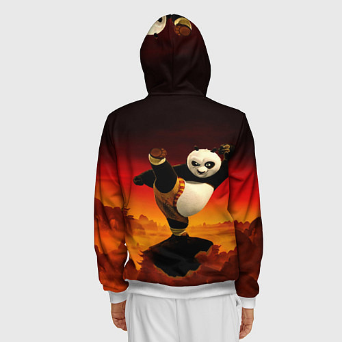 Мужская толстовка на молнии Кунг-фу Панда New / 3D-Белый – фото 4