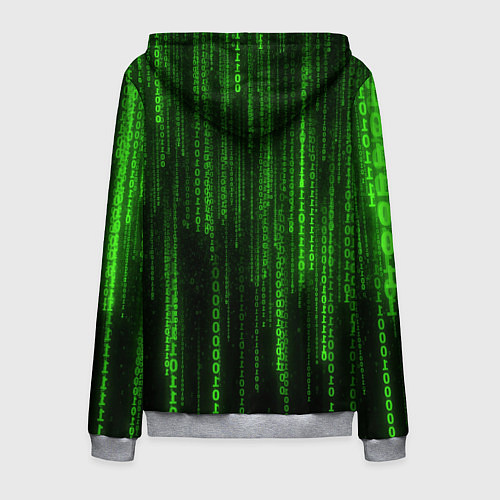 Мужская толстовка на молнии Бегущий по коду / 3D-Меланж – фото 2