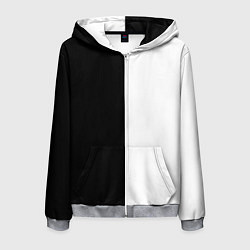 Толстовка 3D на молнии мужская Black and white чб, цвет: 3D-меланж