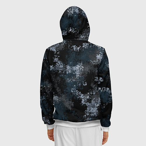 Мужская толстовка на молнии Камуфляж ночной Ниндзя / 3D-Белый – фото 4