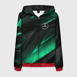 Толстовка 3D на молнии мужская MERCEDES-BENZ AMG NEON STRIPES PETRONAS, цвет: 3D-красный