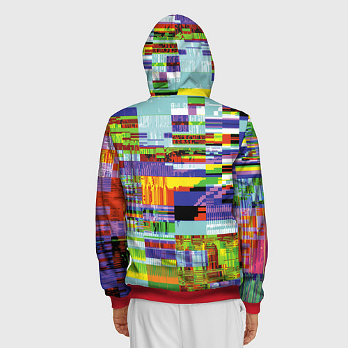 Мужская толстовка на молнии Vanguard glitch fashion pattern 2022 / 3D-Красный – фото 4