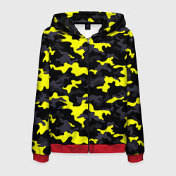 Толстовка 3D на молнии мужская Black Camo, цвет: 3D-красный