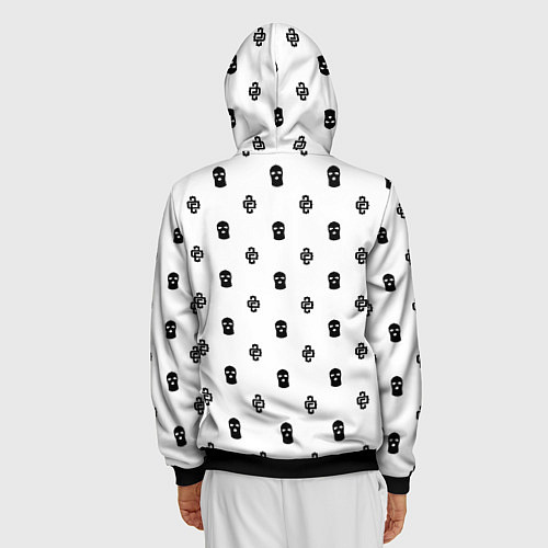 Мужская толстовка на молнии Узор Mono White Dope Camo Dope Street Market / 3D-Черный – фото 4
