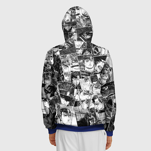 Мужская толстовка на молнии Berserk pattern / 3D-Синий – фото 4