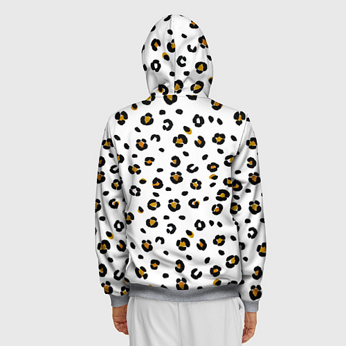 Мужская толстовка на молнии Пятна леопарда leopard spots / 3D-Меланж – фото 4