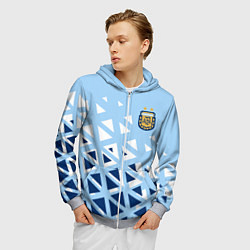 Толстовка 3D на молнии мужская Сборная Аргентины футбол, цвет: 3D-меланж — фото 2