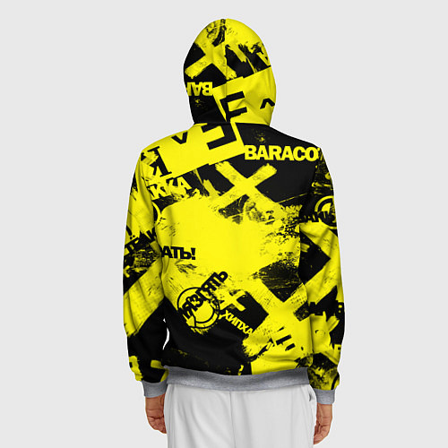 Мужская толстовка на молнии Черно-желтый беспредел / 3D-Меланж – фото 4