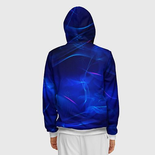 Мужская толстовка на молнии Inter abstraction / 3D-Белый – фото 4