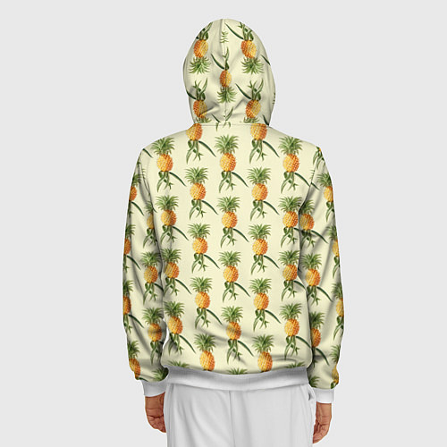 Мужская толстовка на молнии Побеги ананасов / 3D-Белый – фото 4
