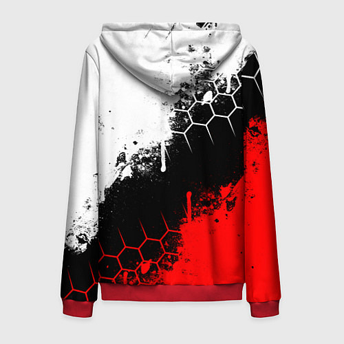 Мужская толстовка на молнии YAMAHA - ЯМАХА / 3D-Красный – фото 2