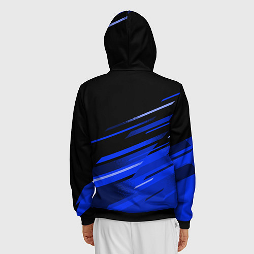 Мужская толстовка на молнии SCANIA ЧЕРНО СИНИЙ / 3D-Черный – фото 4