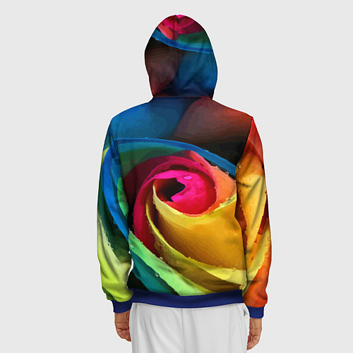 Мужская толстовка на молнии Роза fashion 2022 / 3D-Синий – фото 4