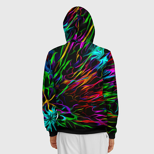 Мужская толстовка на молнии Neon pattern Vanguard / 3D-Черный – фото 4